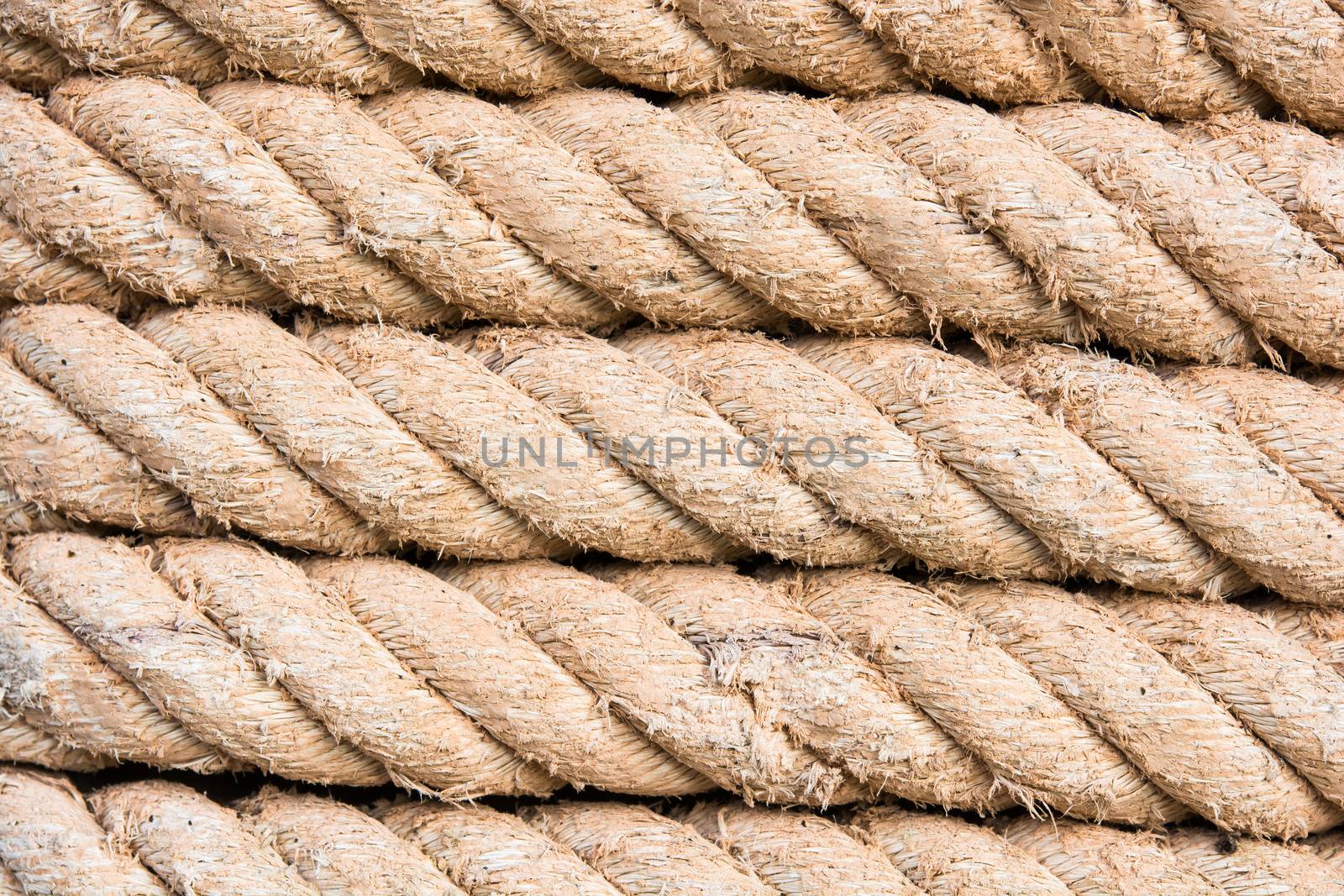 roll of ship ropes for background texture