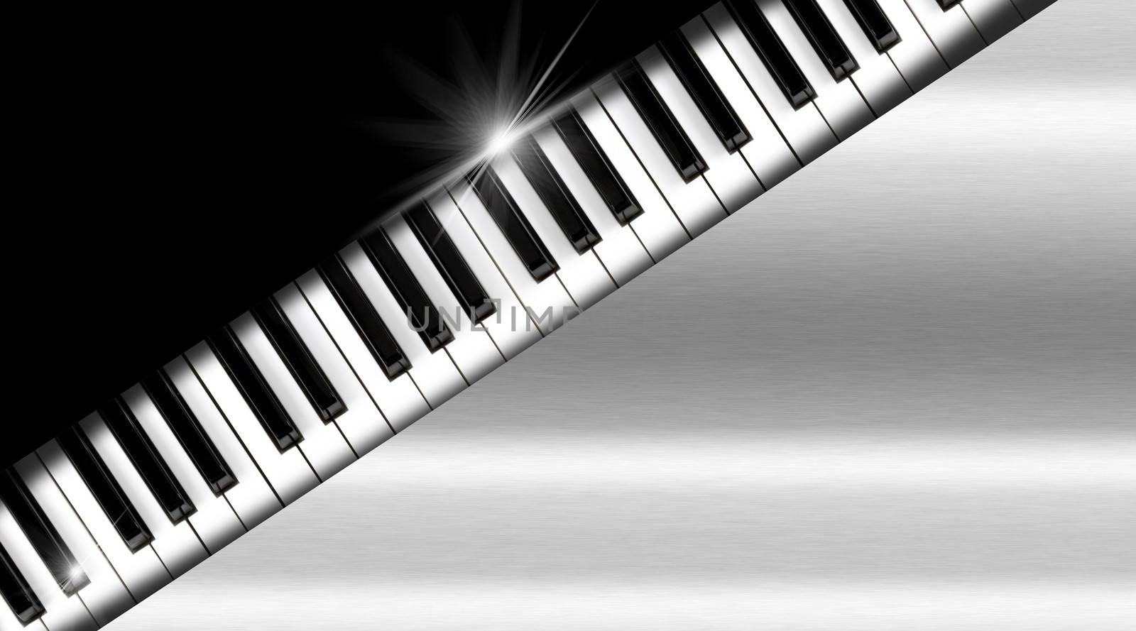 Piano keyboard on black and metal background - business card music