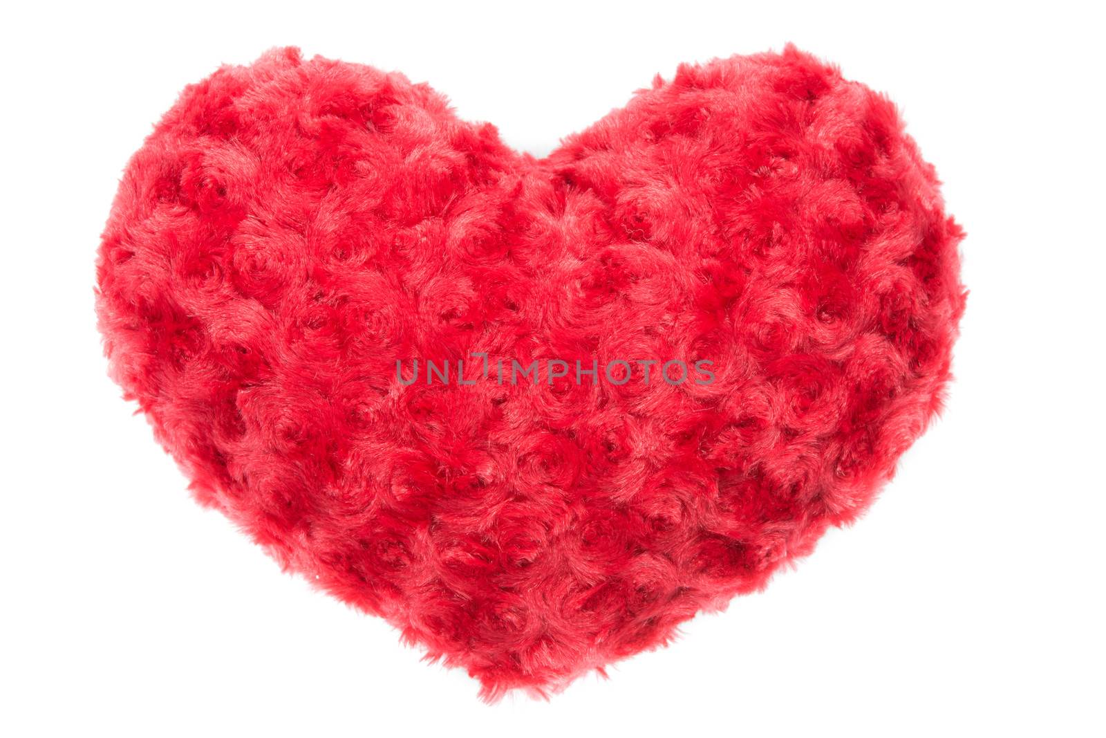 Valentine Heart Made Out of Pillow Roses on White Background