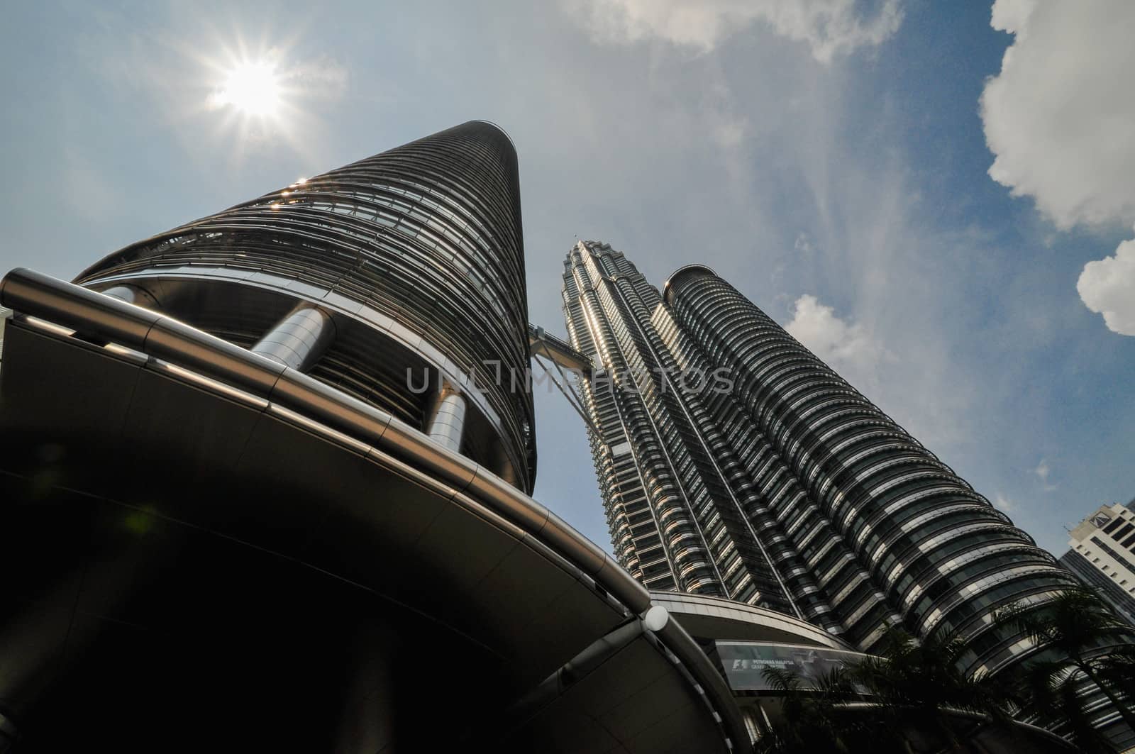 KUALA LUMPUR - APRIL 10: General view of Petronas Twin Towers on Apr 10, 2011 in Kuala Lumpur, Malaysia. The towers are the worlds tallest twin towers with the height of 451.9m.