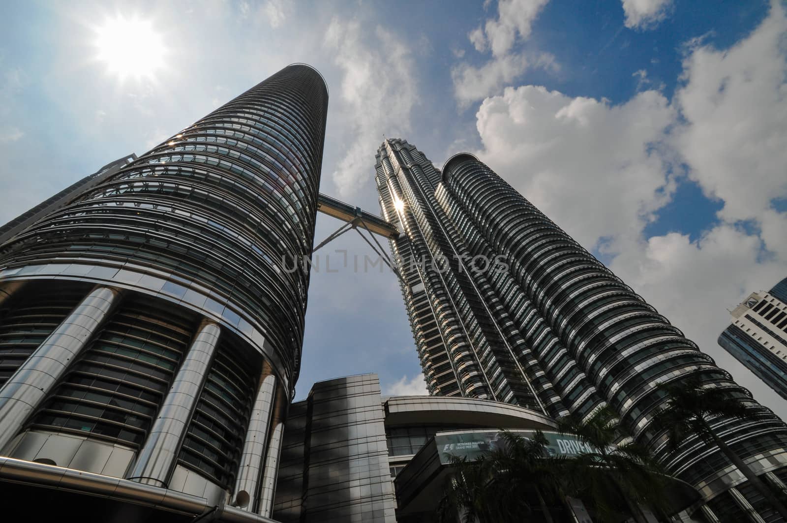 KUALA LUMPUR - APRIL 10: General view of Petronas Twin Towers on Apr 10, 2011 in Kuala Lumpur, Malaysia. The towers are the worlds tallest twin towers with the height of 451.9m.