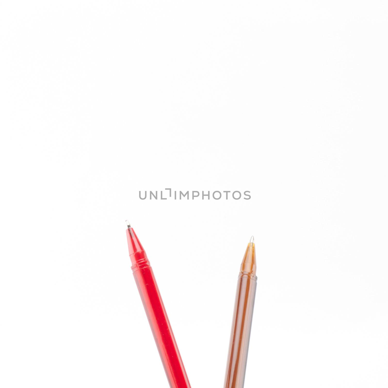 colorful pens isolated on white background