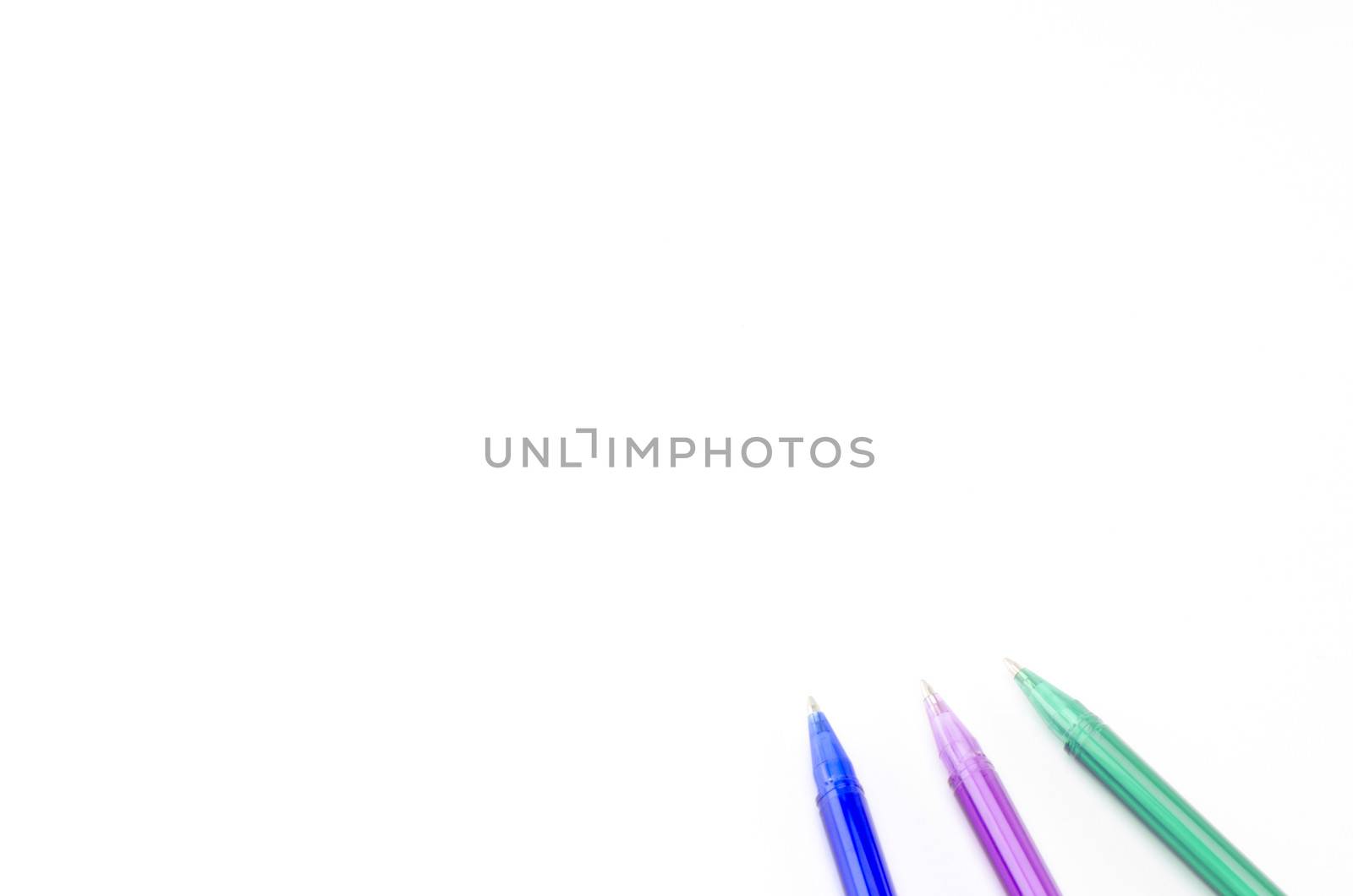 colorful pens isolated on white background