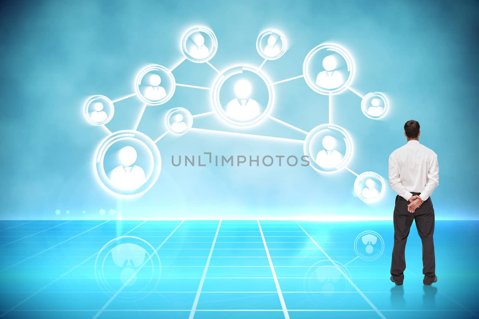 Composite image of businessman turning his back to camera by Wavebreakmedia