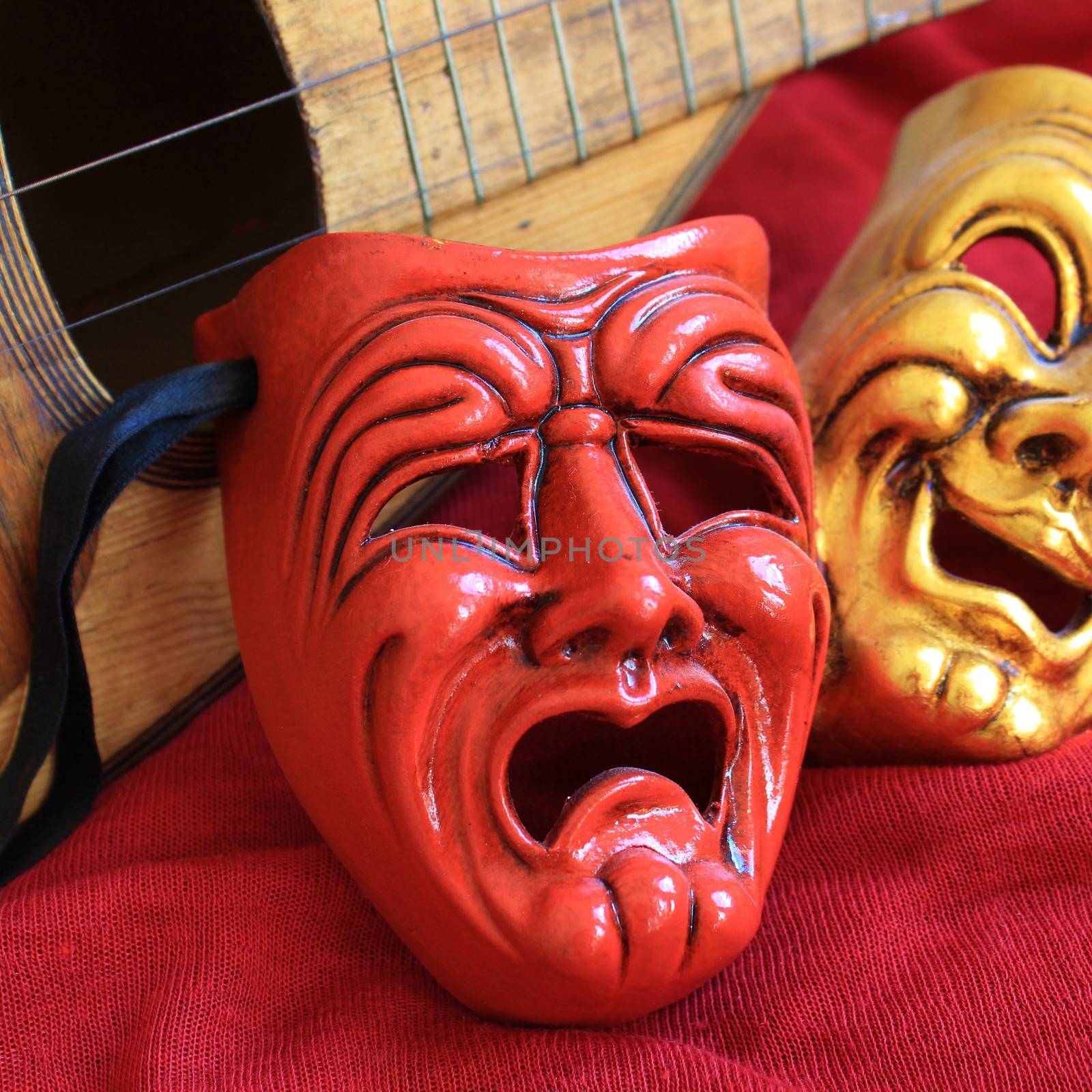 Carnival red plaster mask