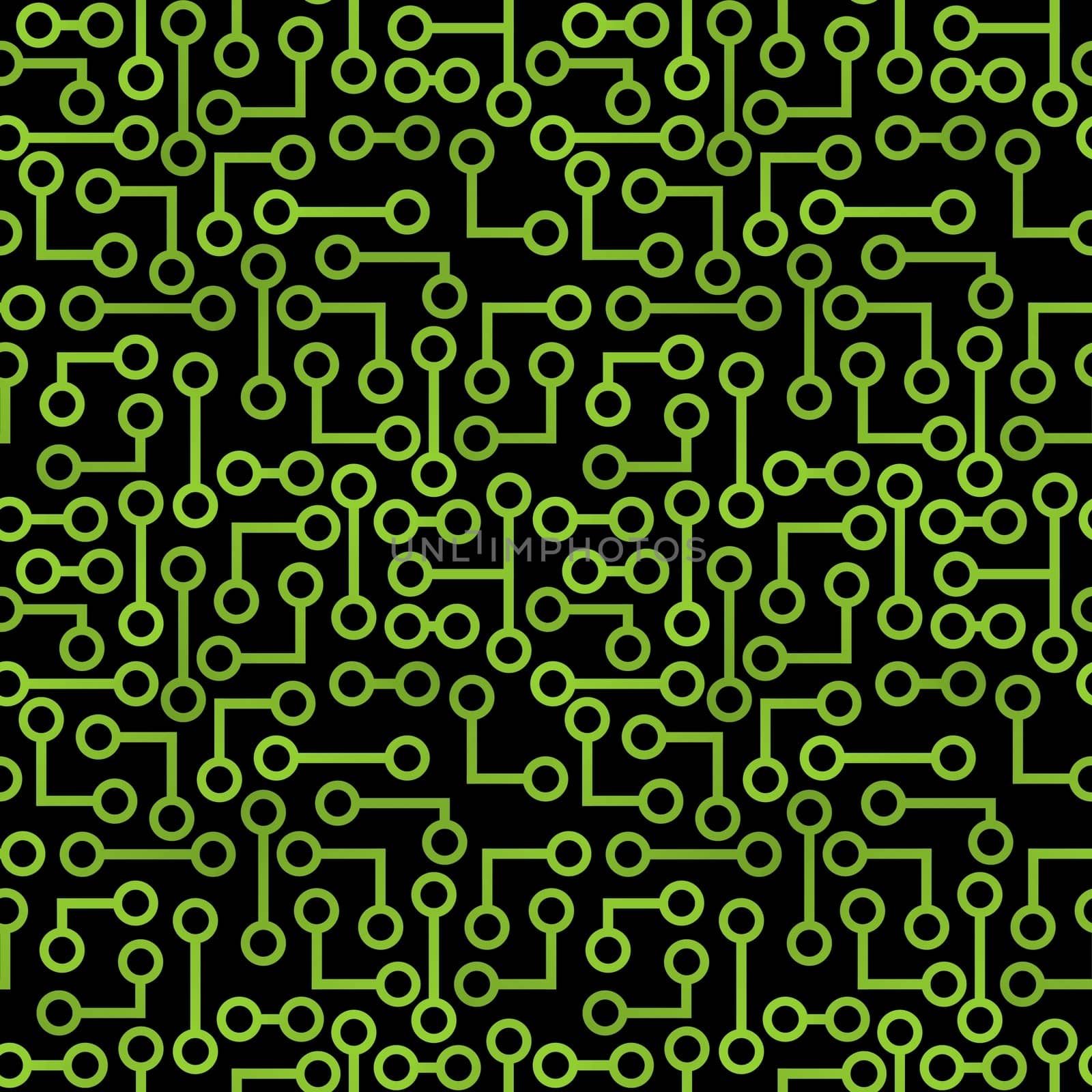 Illustrated Green and Black Electronic Circuit Background