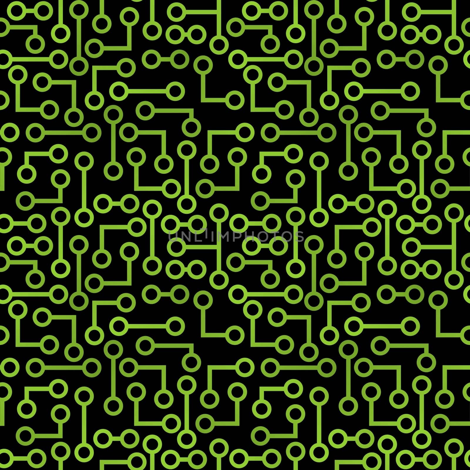 Illustrated Green and Black Electronic Circuit Background
