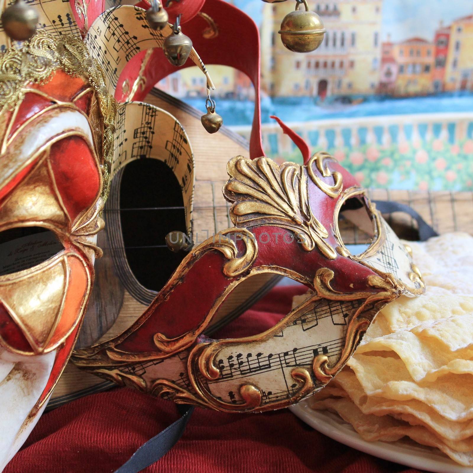 Bouffon and baroque carnival masks