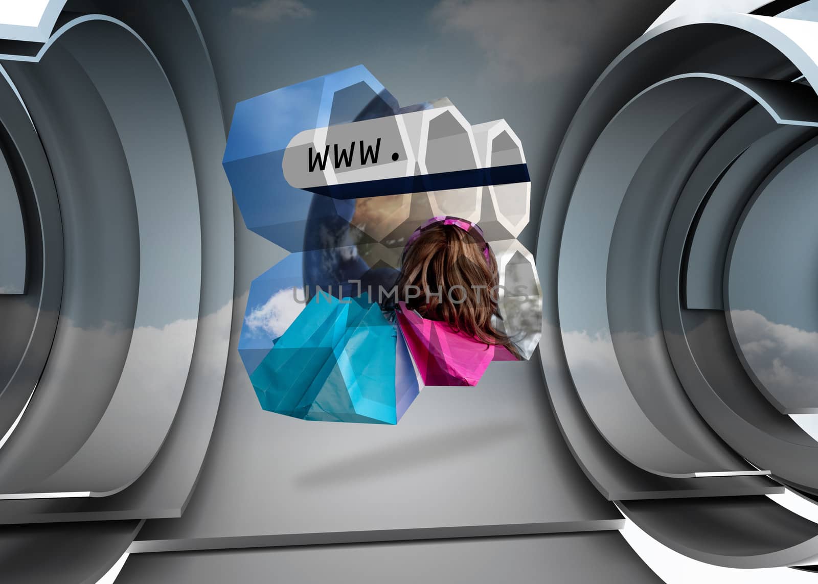 Composite image of online shopping on abstract screen by Wavebreakmedia