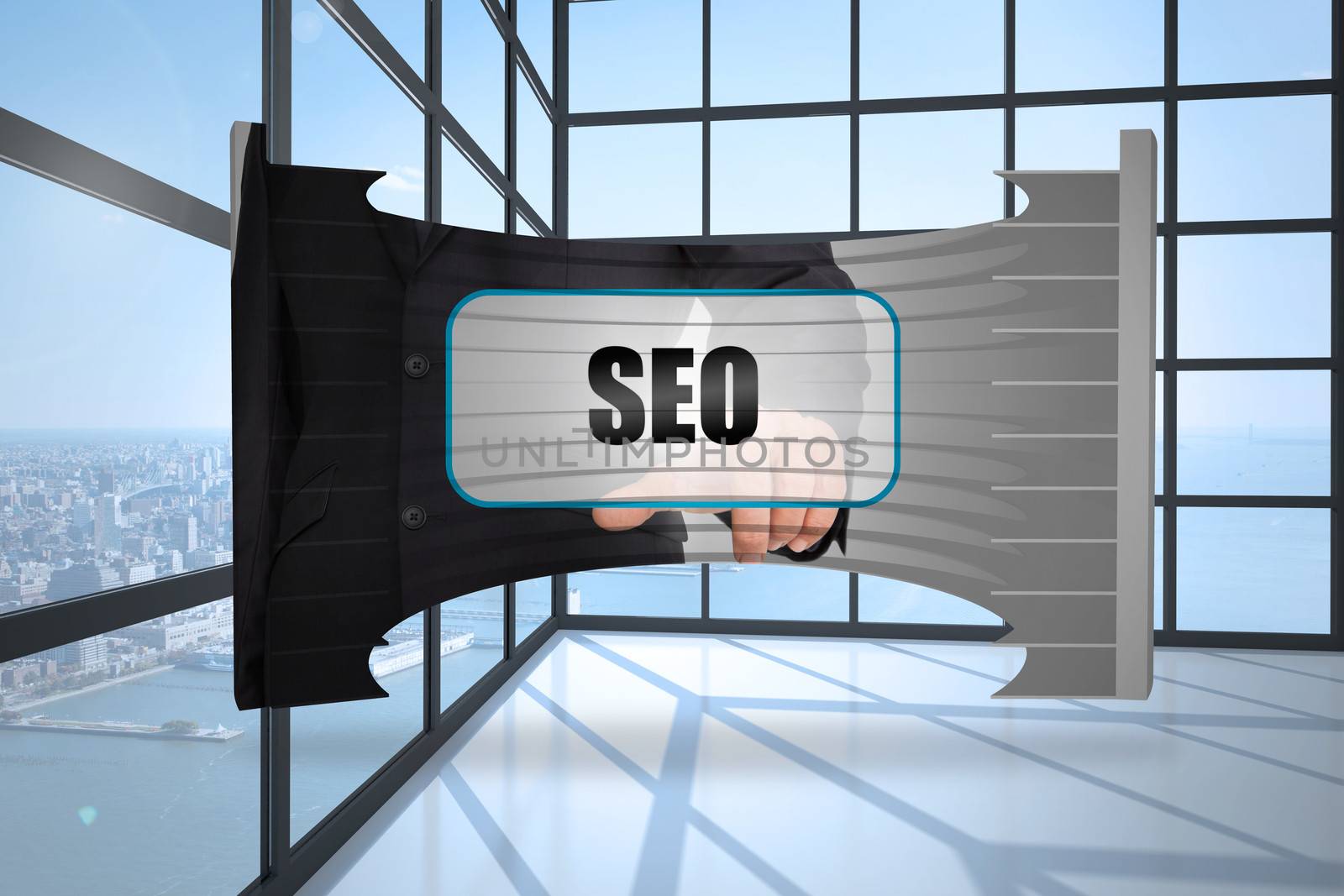 Composite image of seo banner on abstract screen by Wavebreakmedia