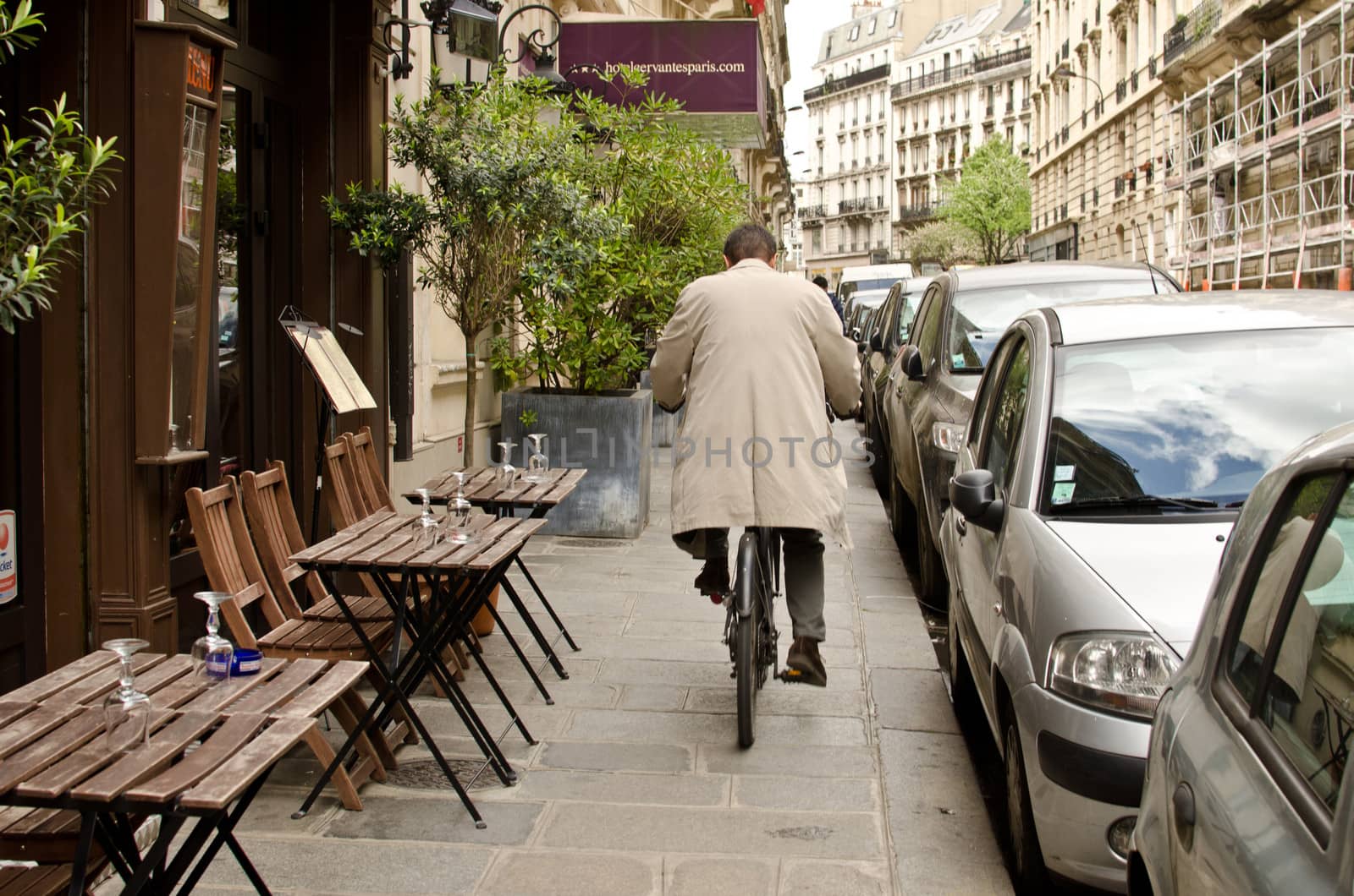 Man on bike, Montmartre, Paris.