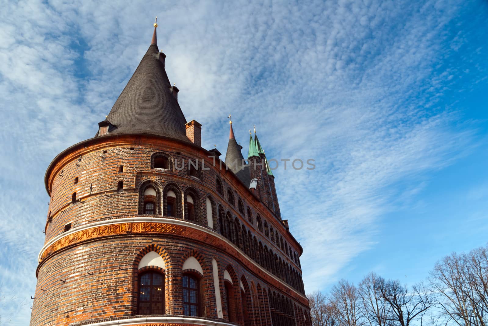 Lübeck Holsten Gate towers in Germany