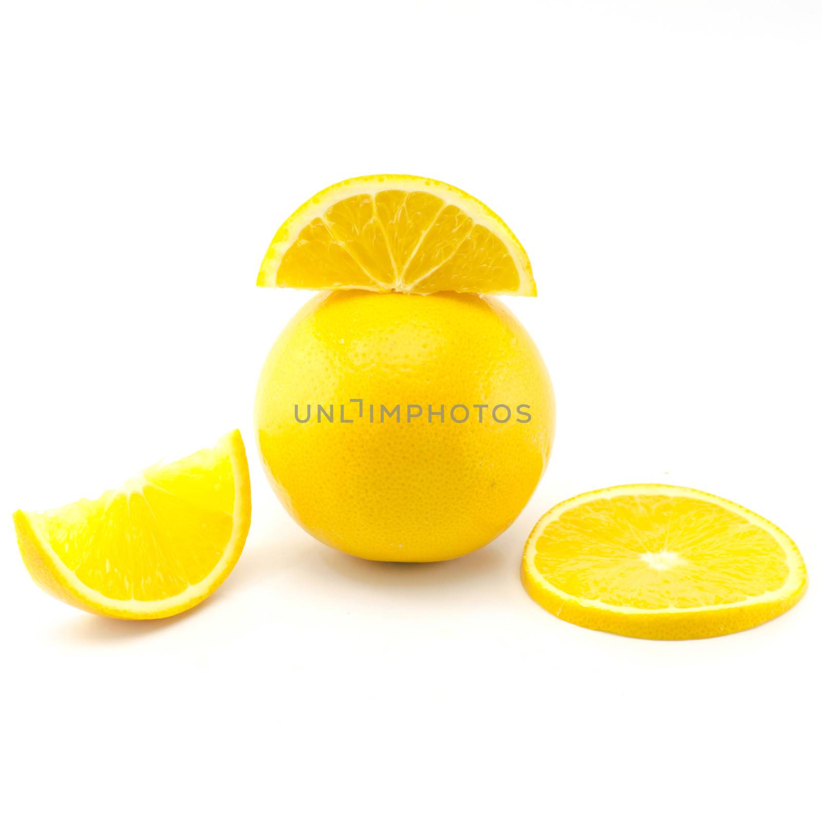 orange fruit isolated on white background