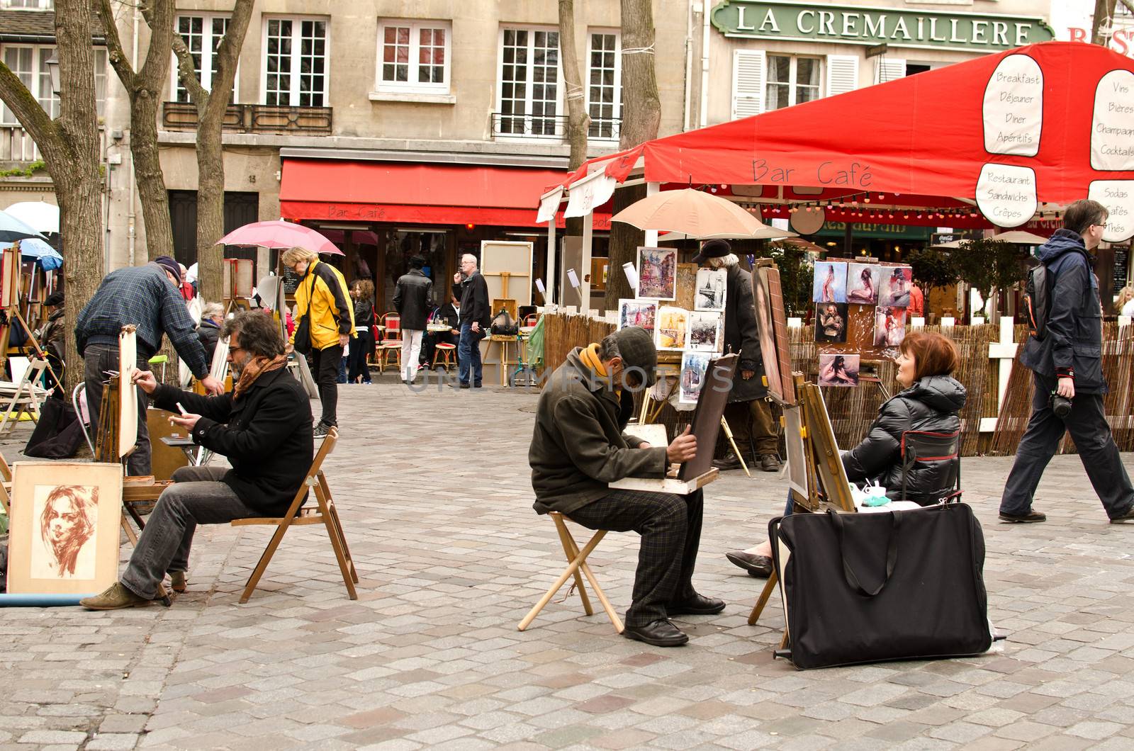 artists in Montmartre, Paris by lauria