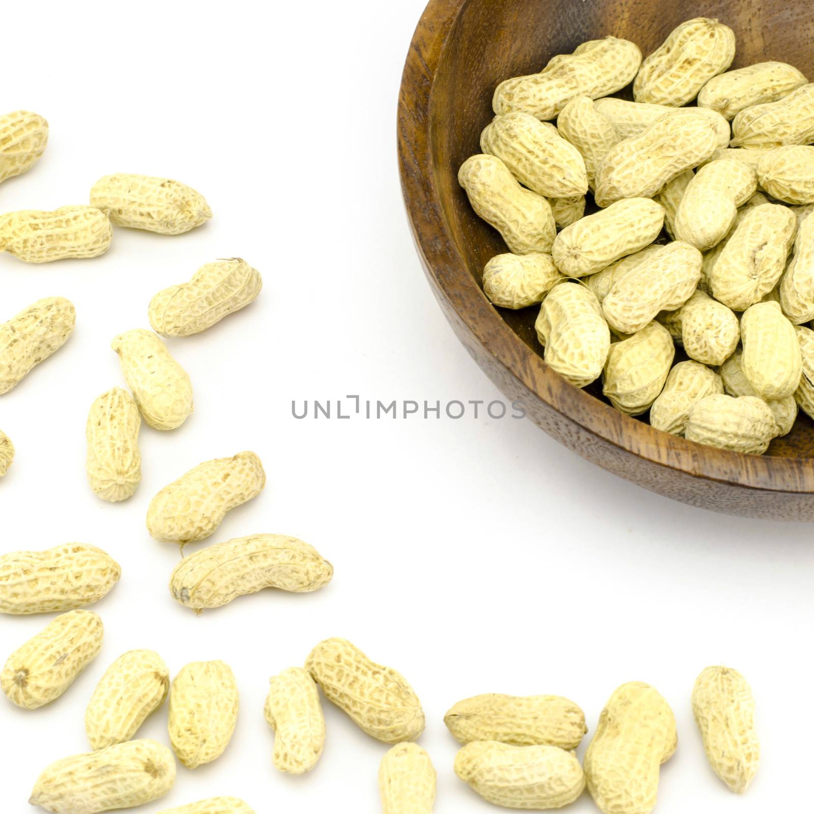 food bean roasted groundnuts on wood texture background