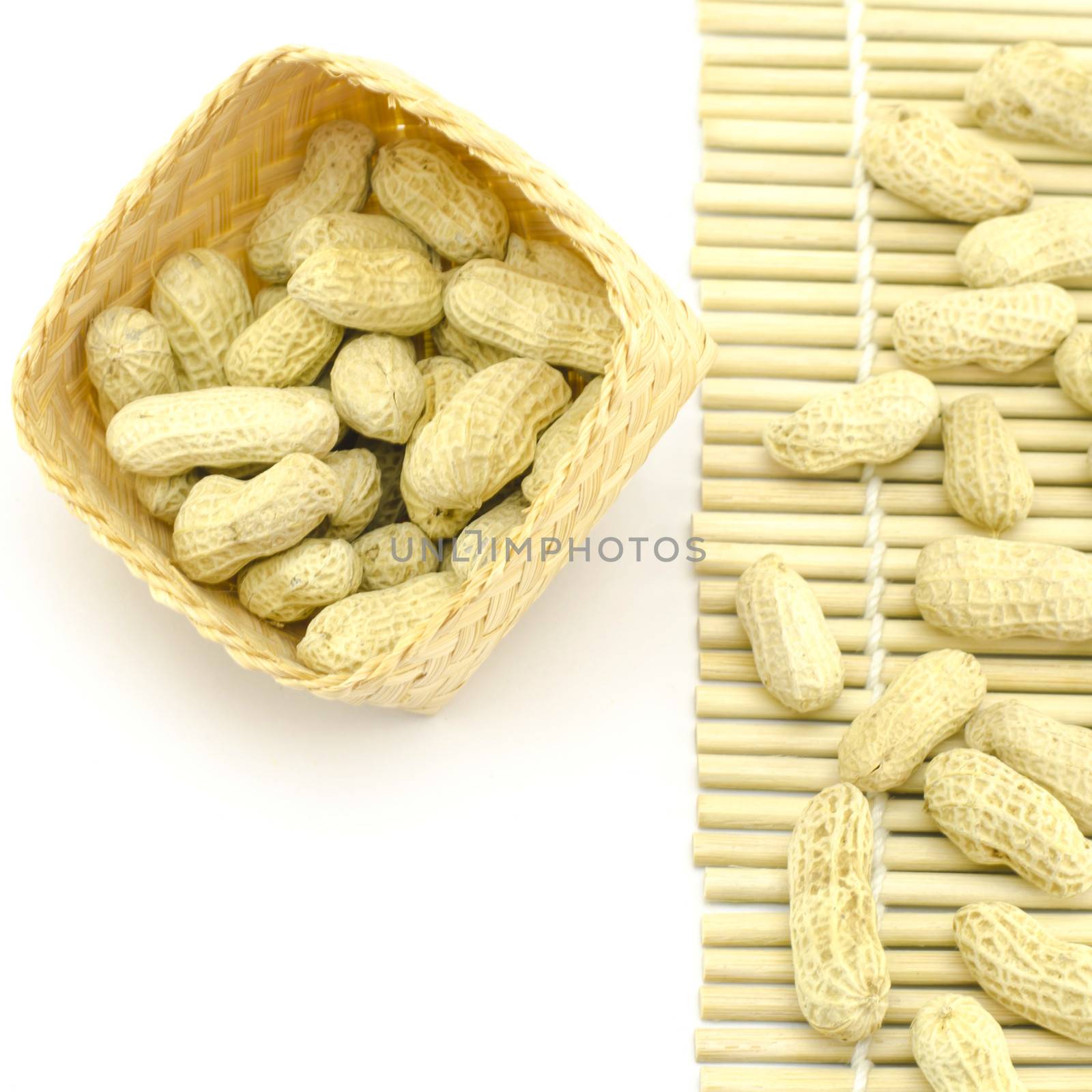 food bean roasted groundnuts on wood texture background