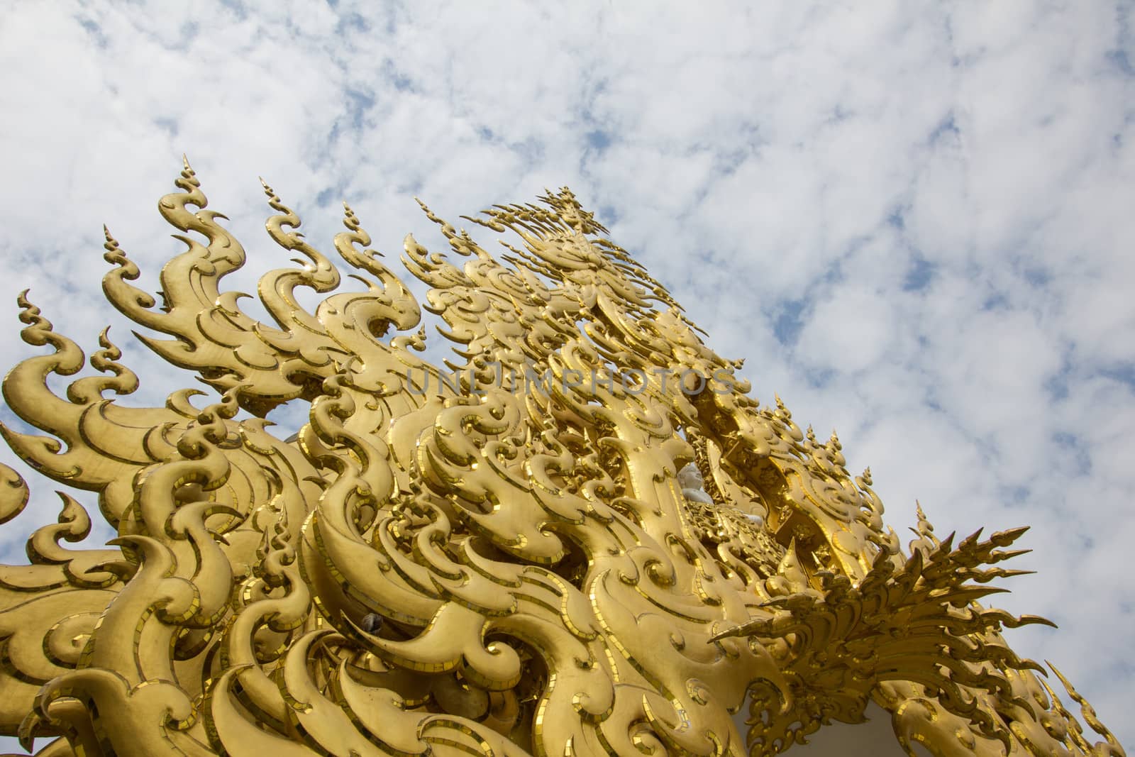 beautiful golden architecture in Thailand's temple.