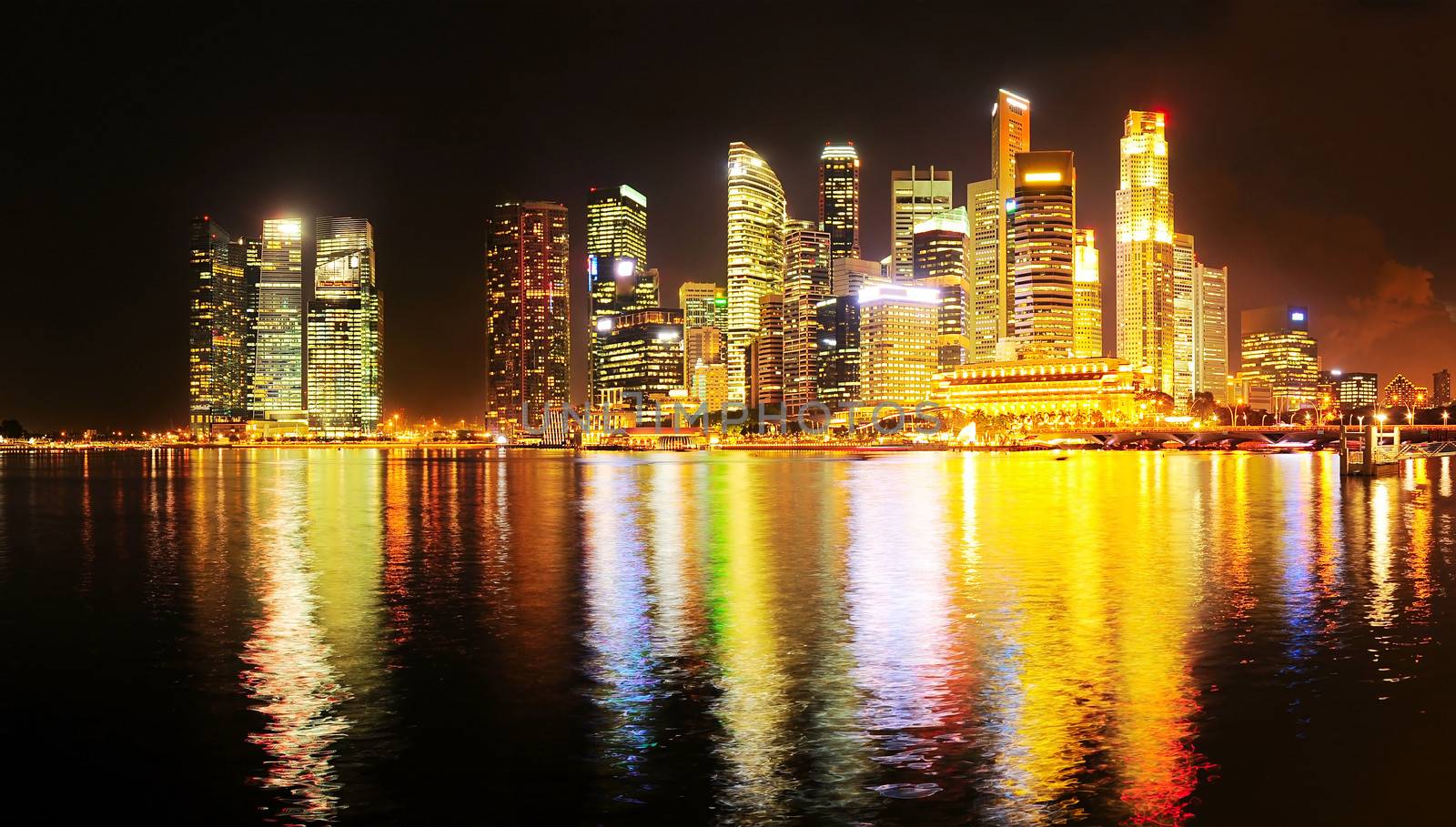 Singapore downtown at night by joyfull