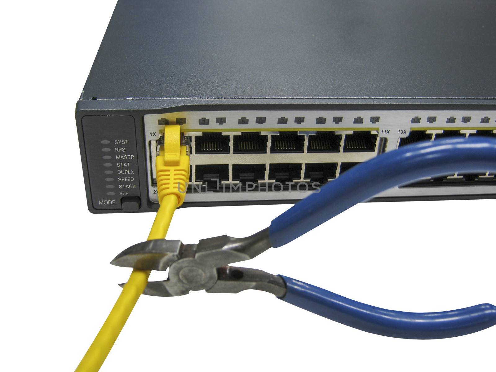 Cut ethernet cables connected to servers by Sorapop