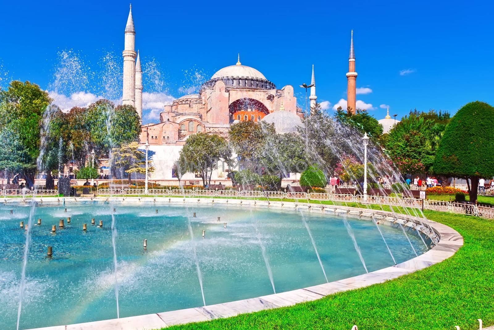 Beautiful view of  Hagia Sophia in Istanbul, Turkey