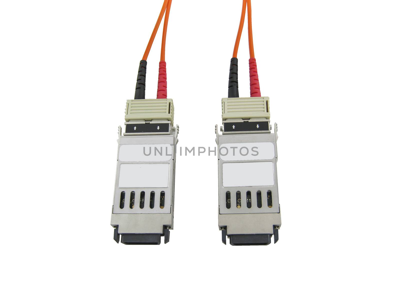GBIC optic fiber communications equipment on the white background