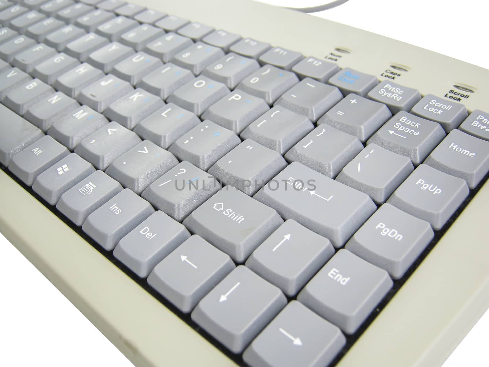 stylish keyboard for the computer on white background