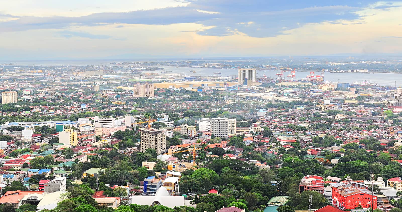 Panorama of Cebu city. Cebu is the Philippines second most significant metropolitan centre and main domestic shipping port.