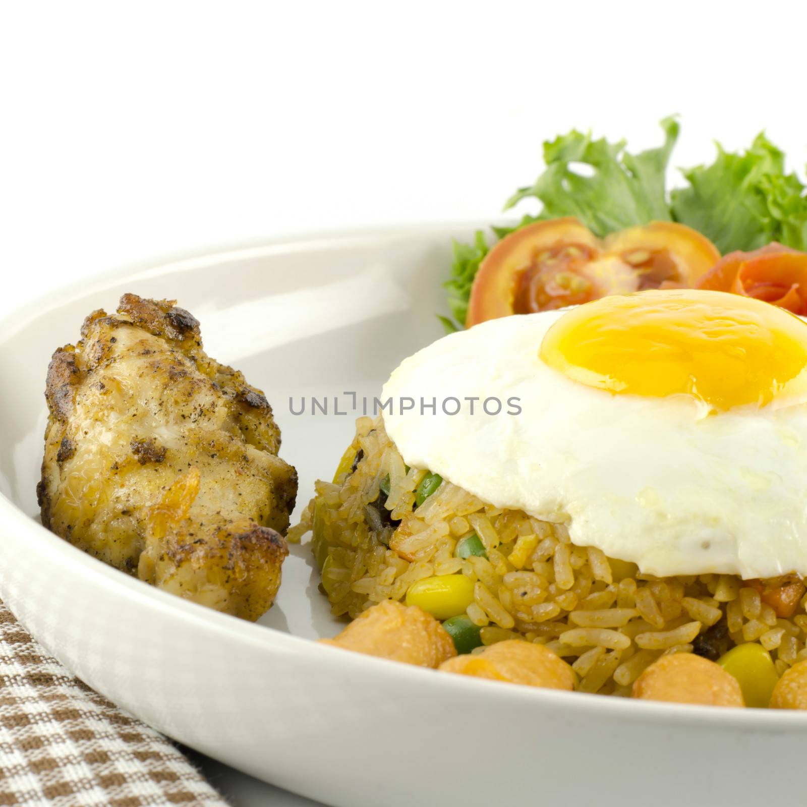  American fried rice isolated on white by ammza12