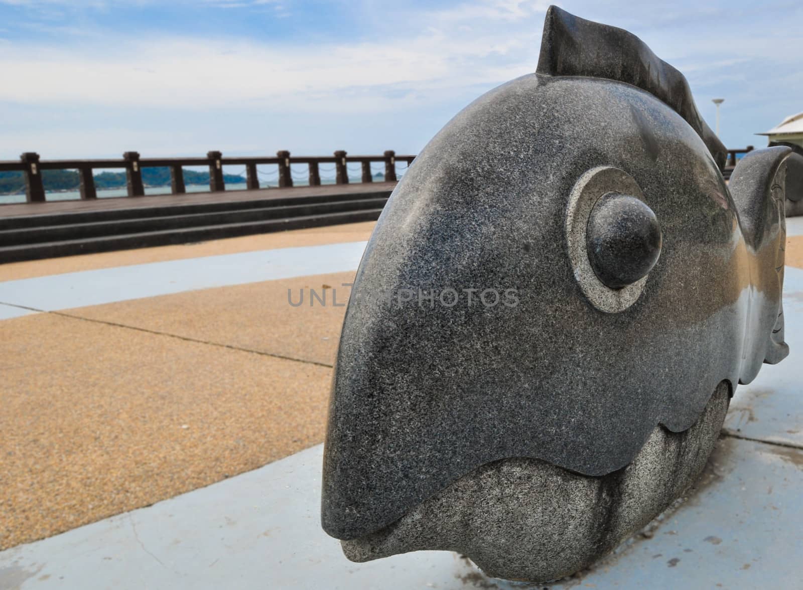 Kota Kinabalu, Sabah, Malaysia. Fish monument by weltreisendertj