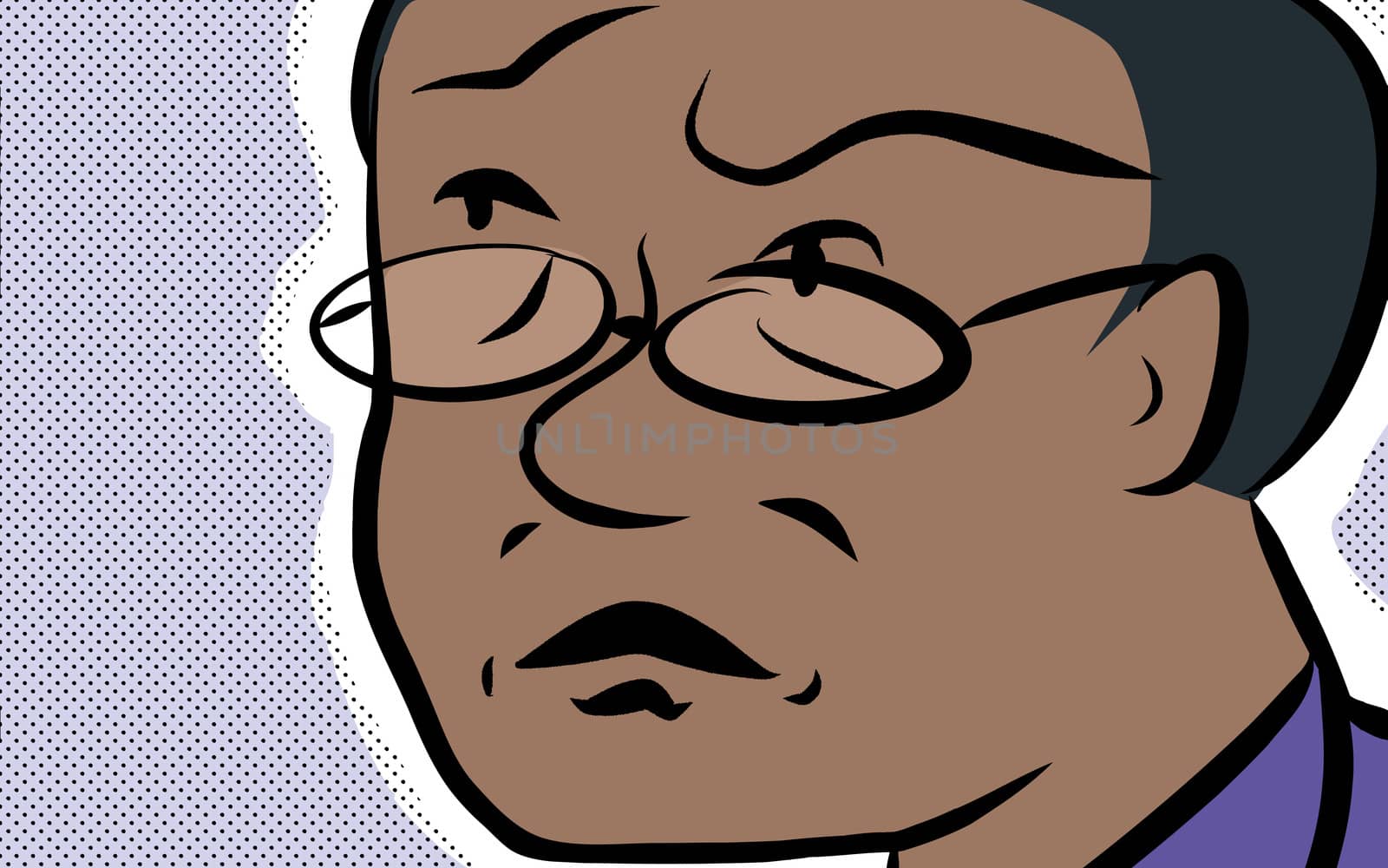 Close up of concerned man with eyeglasses