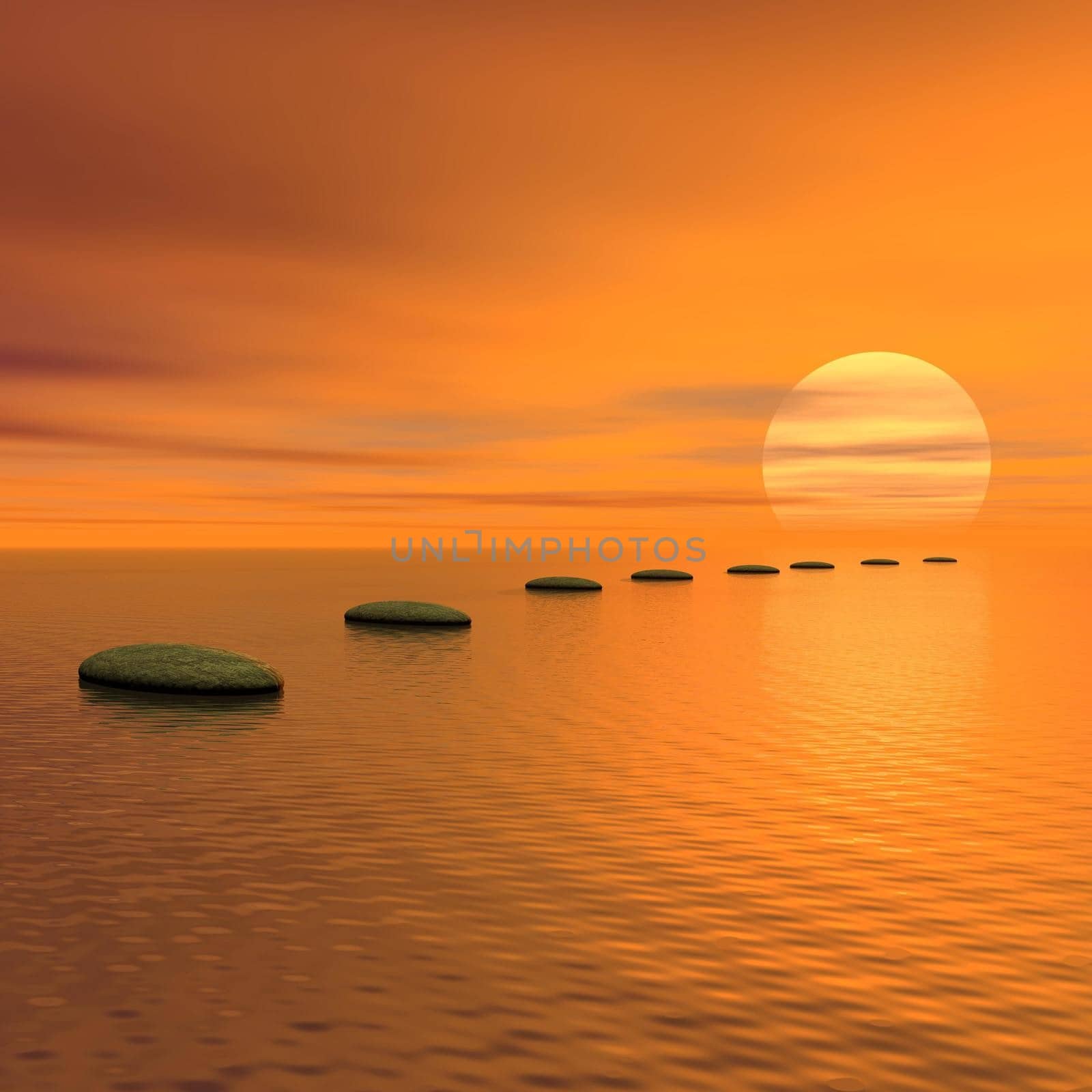 Steps to the sun - 3D render by Elenaphotos21