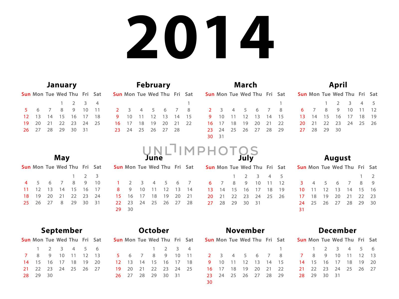 Calendar 2014 Landscape by dynamicfoto