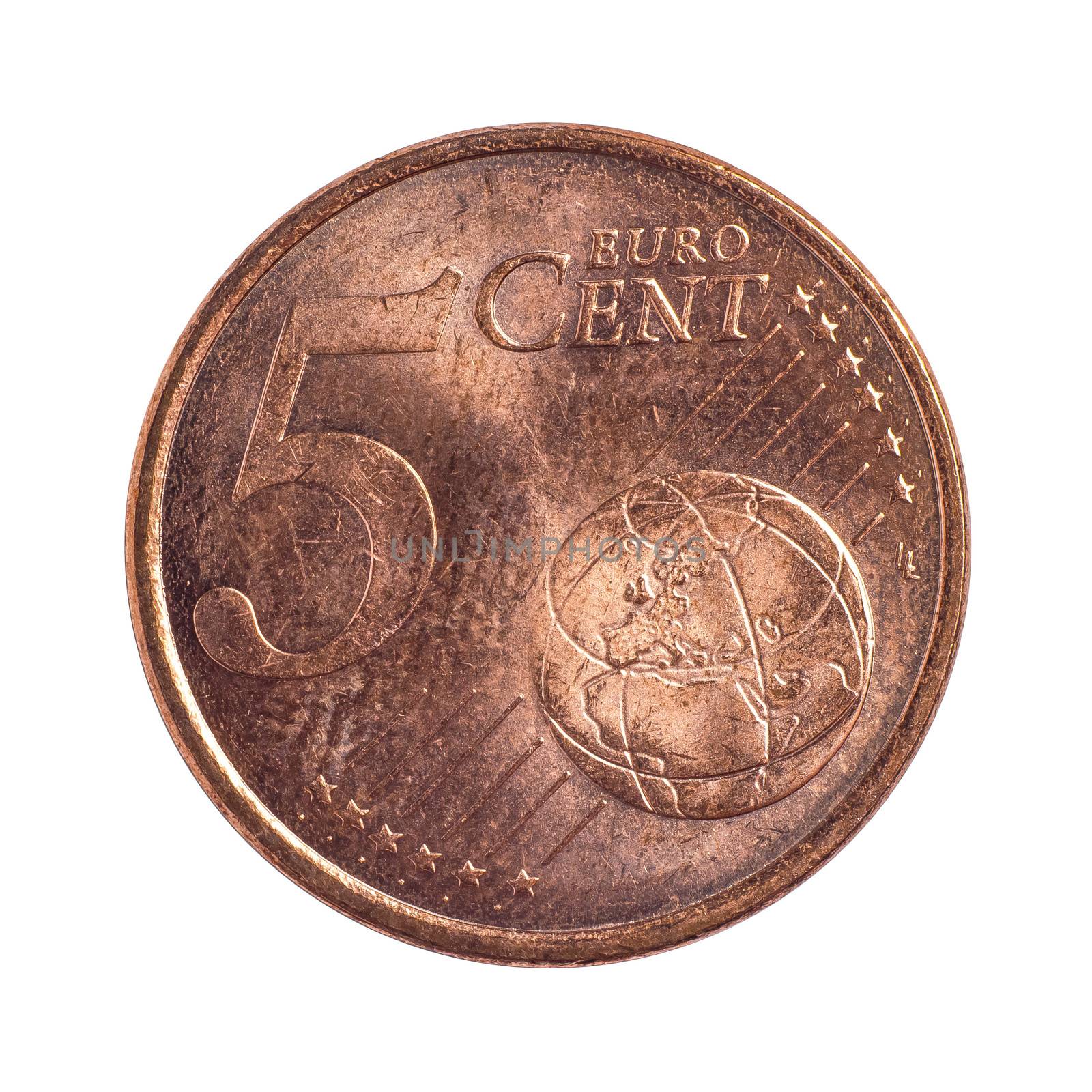 Detailed shoot of five euro cents