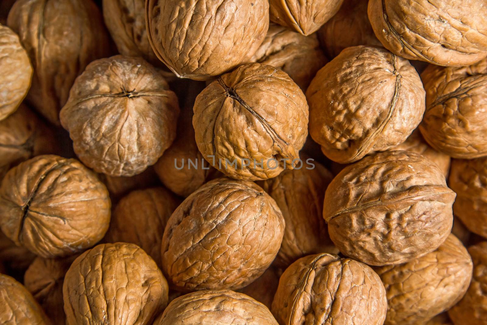 Several appetizing nuts backgroud