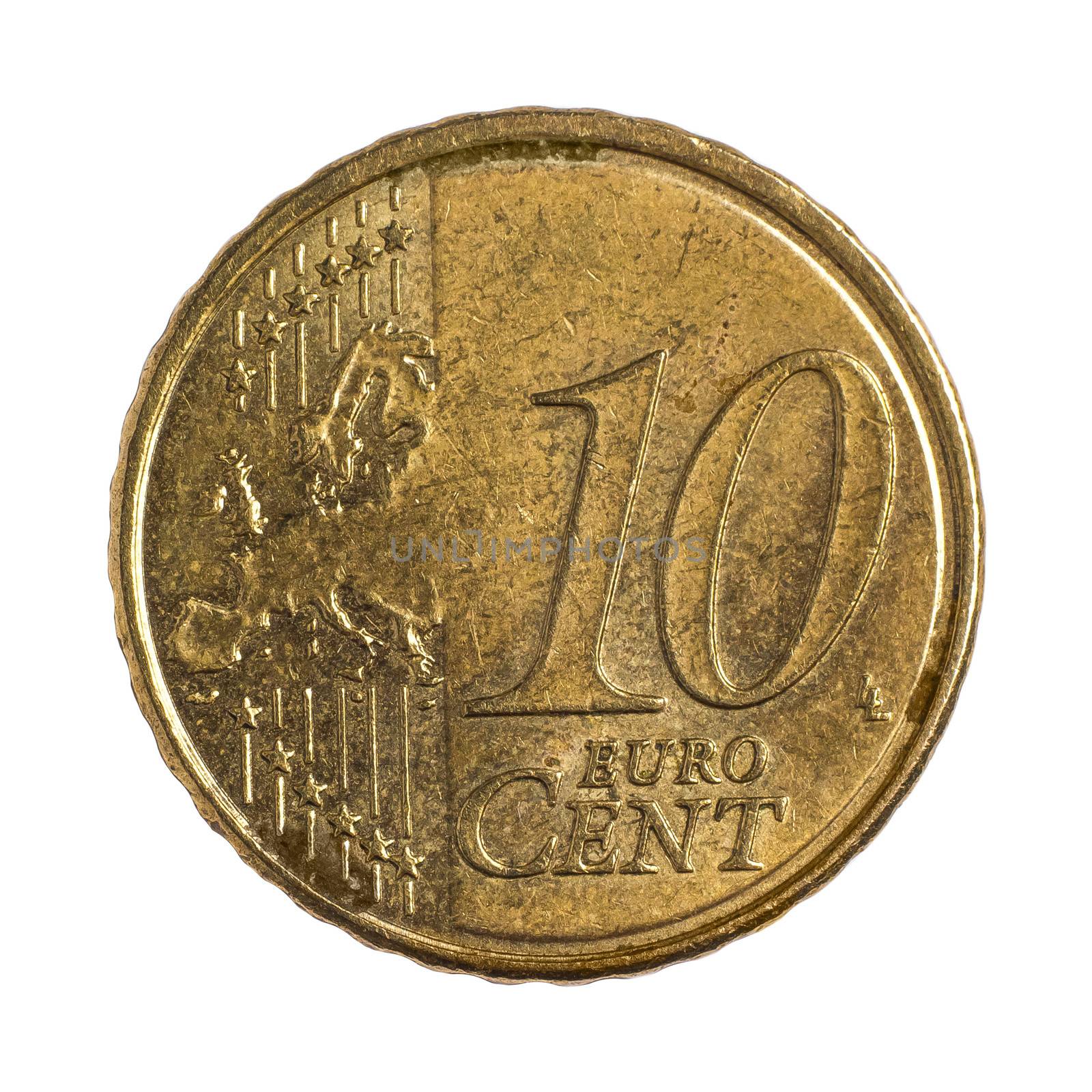 Detailed shoot of ten euro cents