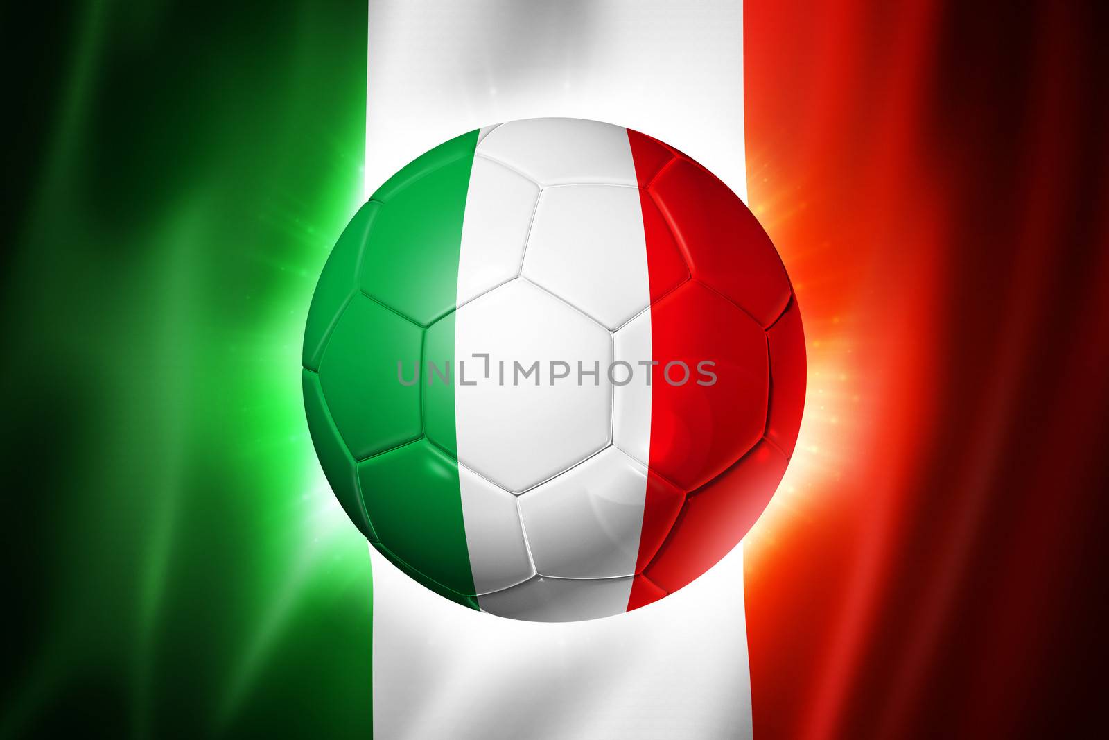 Soccer football ball with Italia flag by daboost