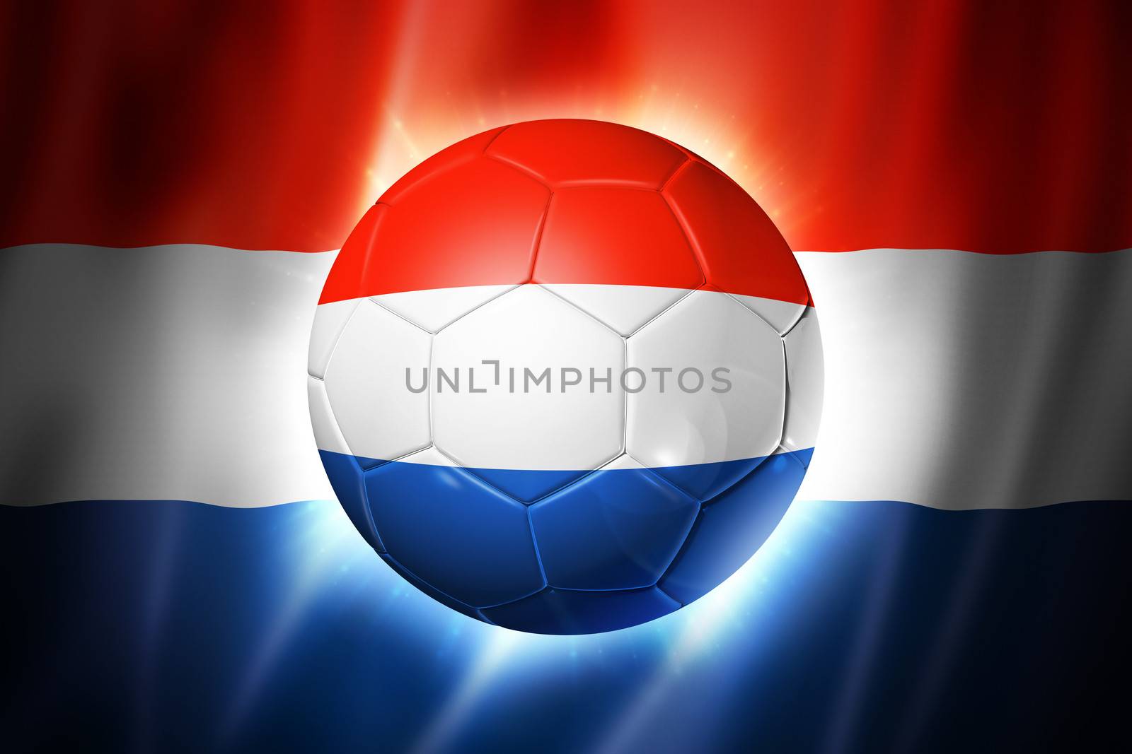 3D soccer ball with Netherlands team flag, world football cup Brazil 2014