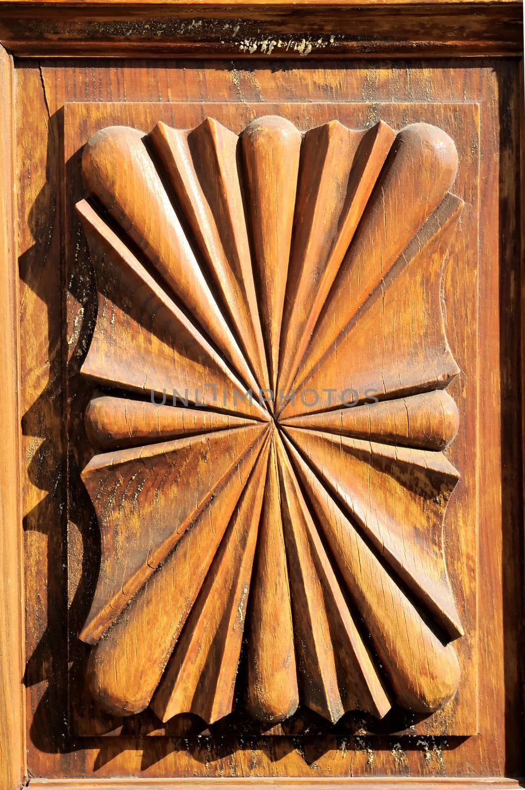 Wooden Bas Relief Sculpture on a Church Door