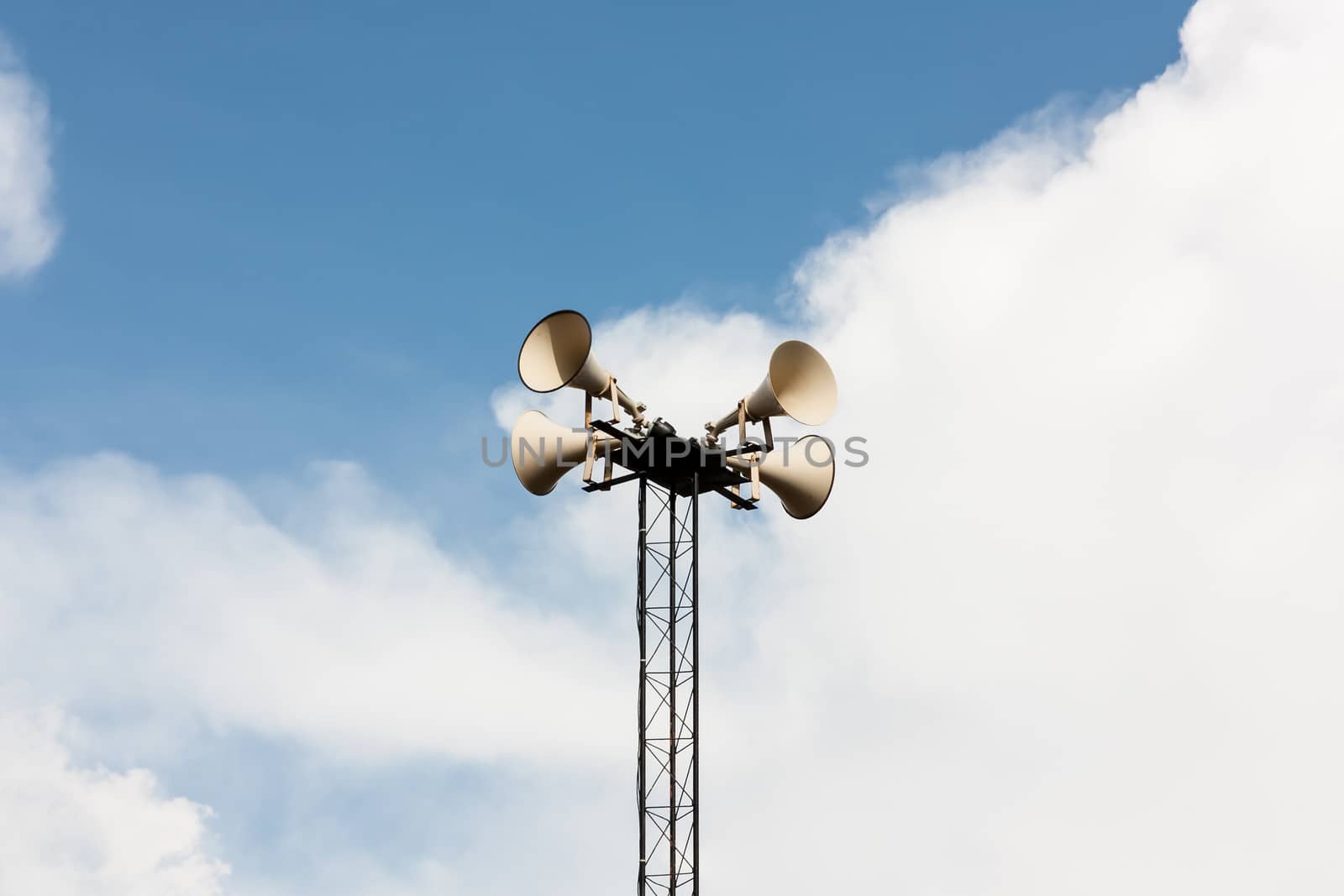 loudspeakers broadcasting by Sorapop