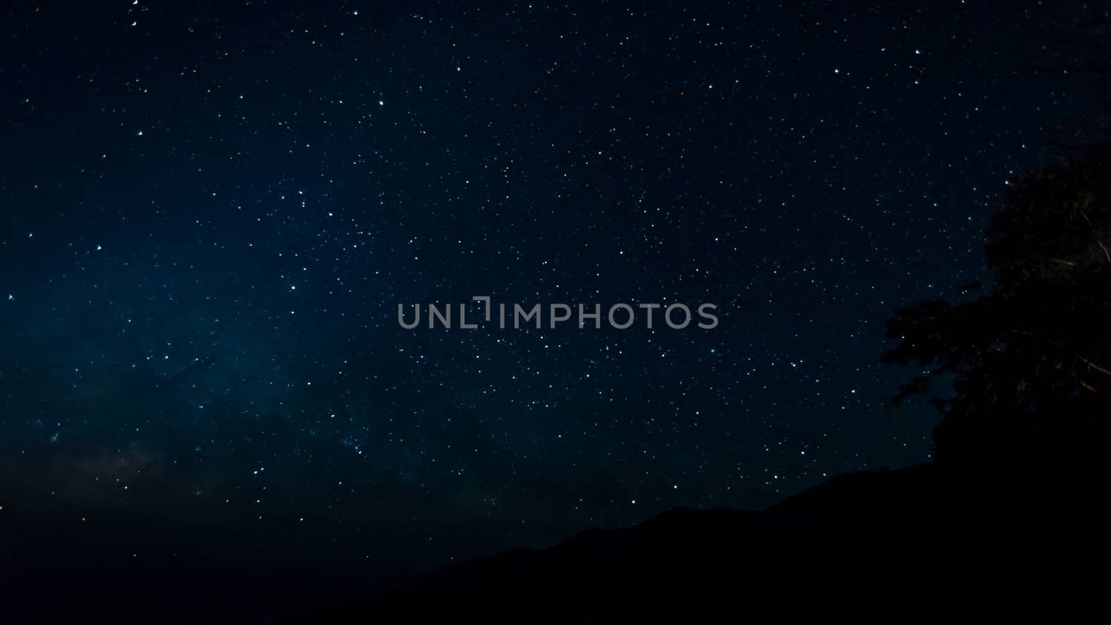Starfield in night sky with milkyway high iso