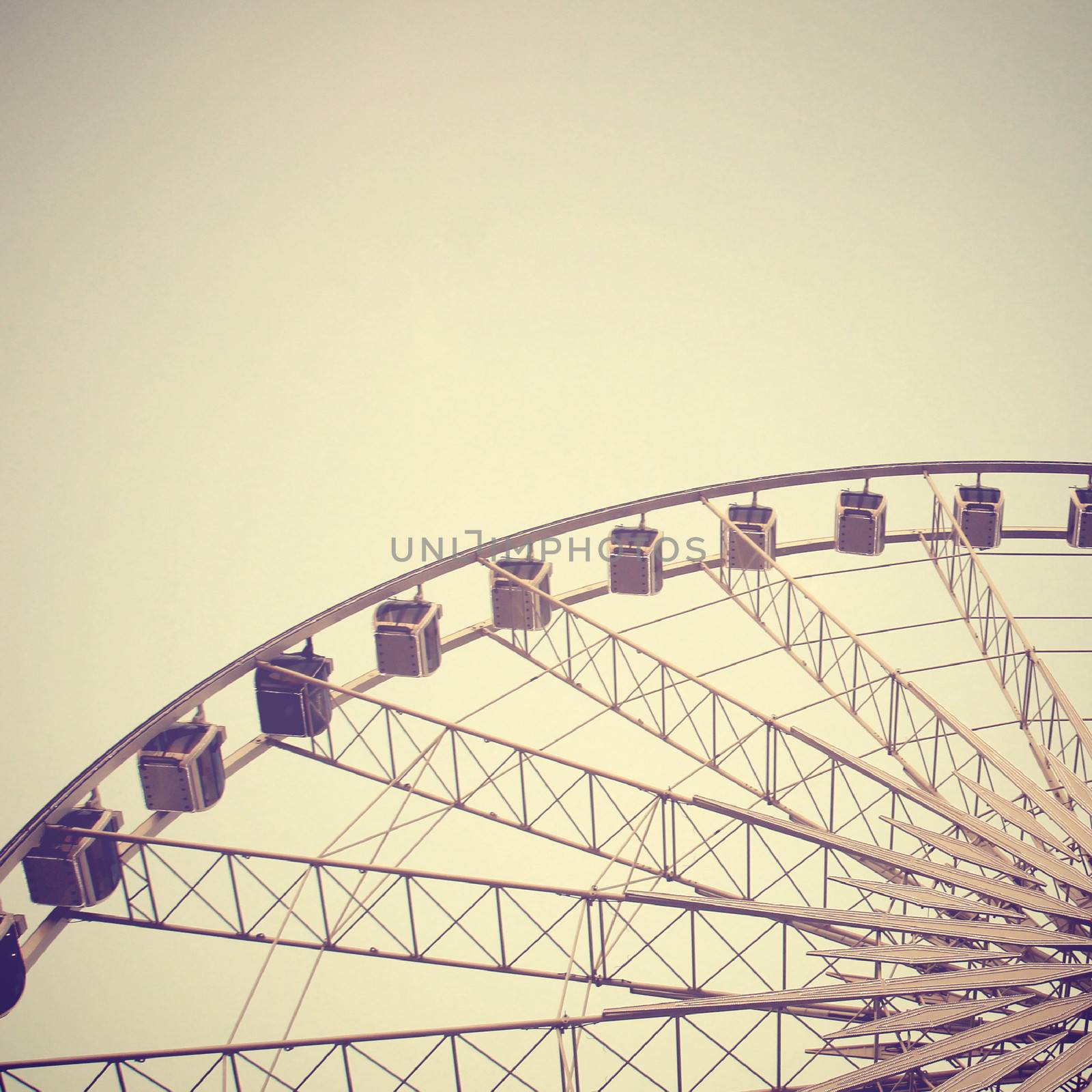 Ferris wheel with retro filter effect 