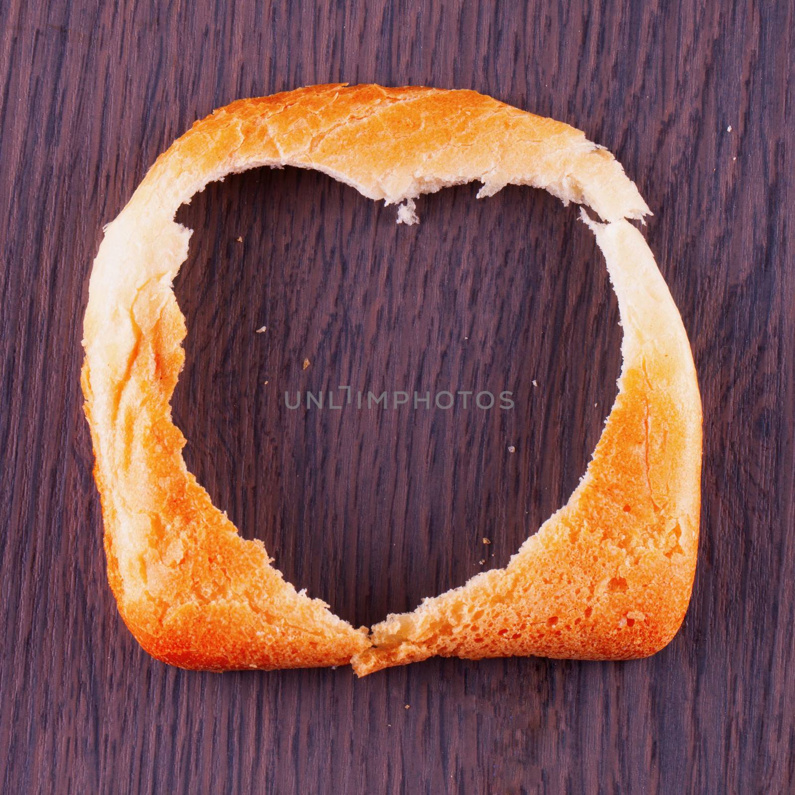 Toast with a hole in shape of heart 