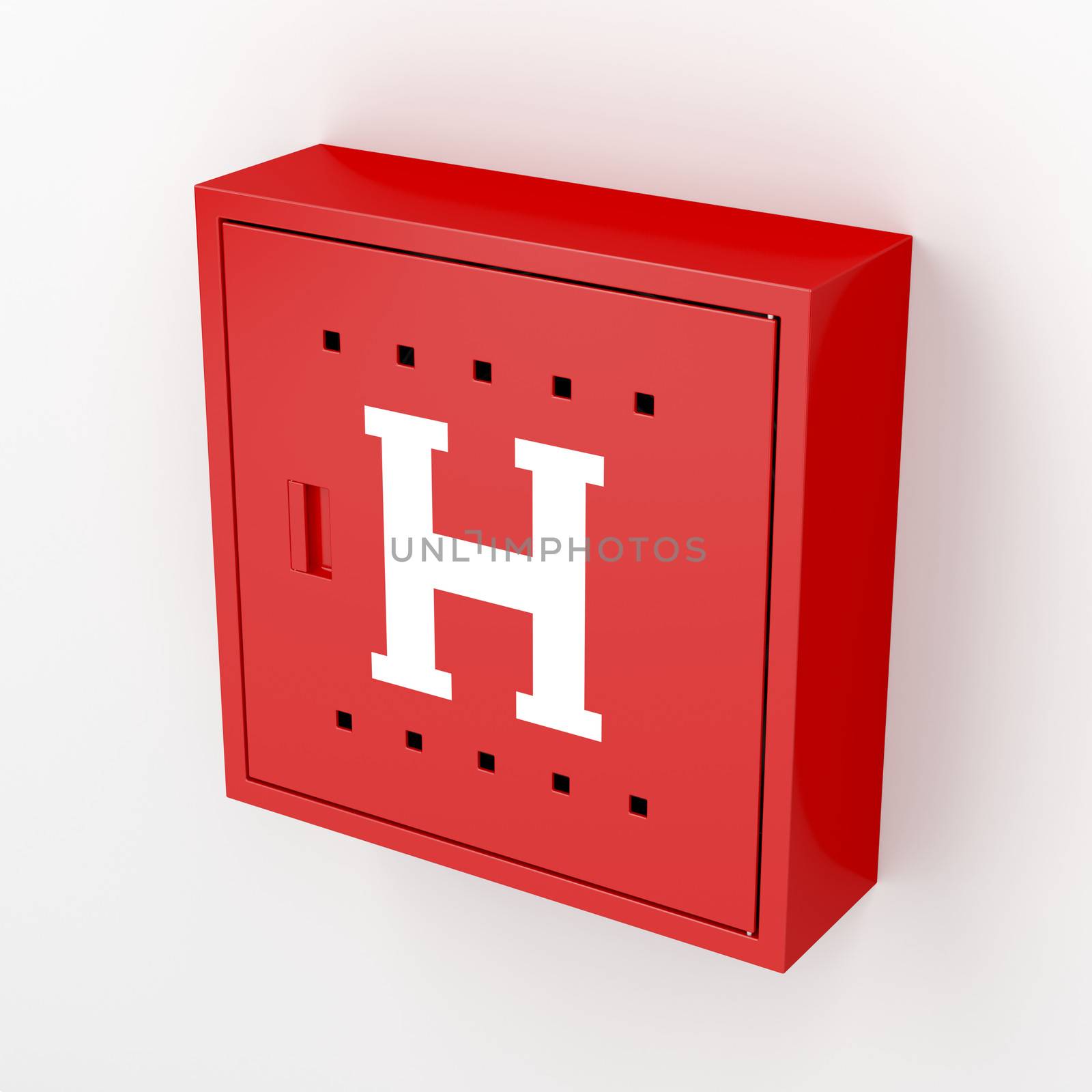Hydrant cabinet on white background
