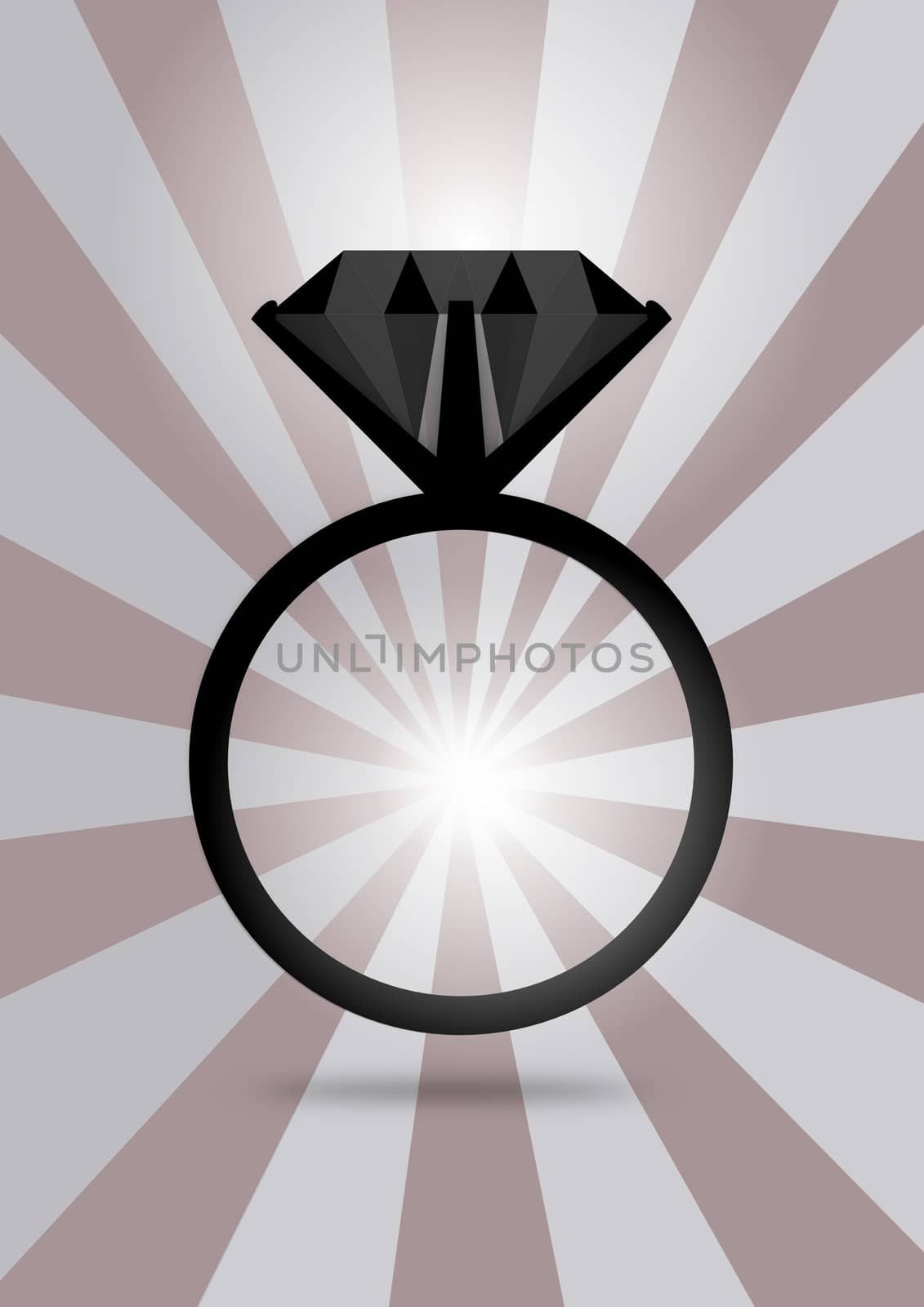 Illustration of a black diamond ring