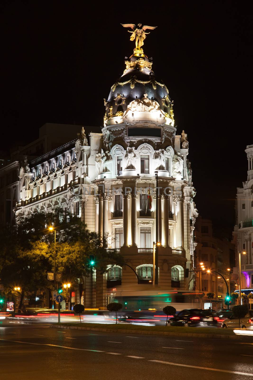 Metropolis Building on Gran Via, Madrid, Spain