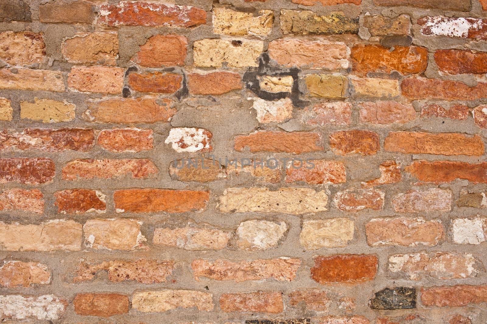 Beautiful old red brick wall texture background