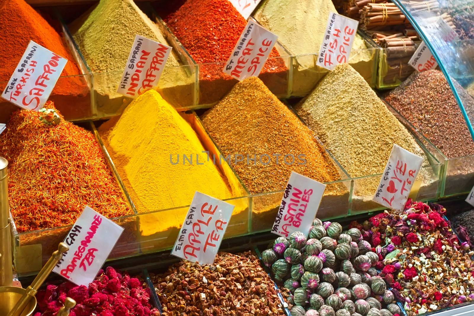 Spices and Herbs at Grand Bazaar, Istanbul.