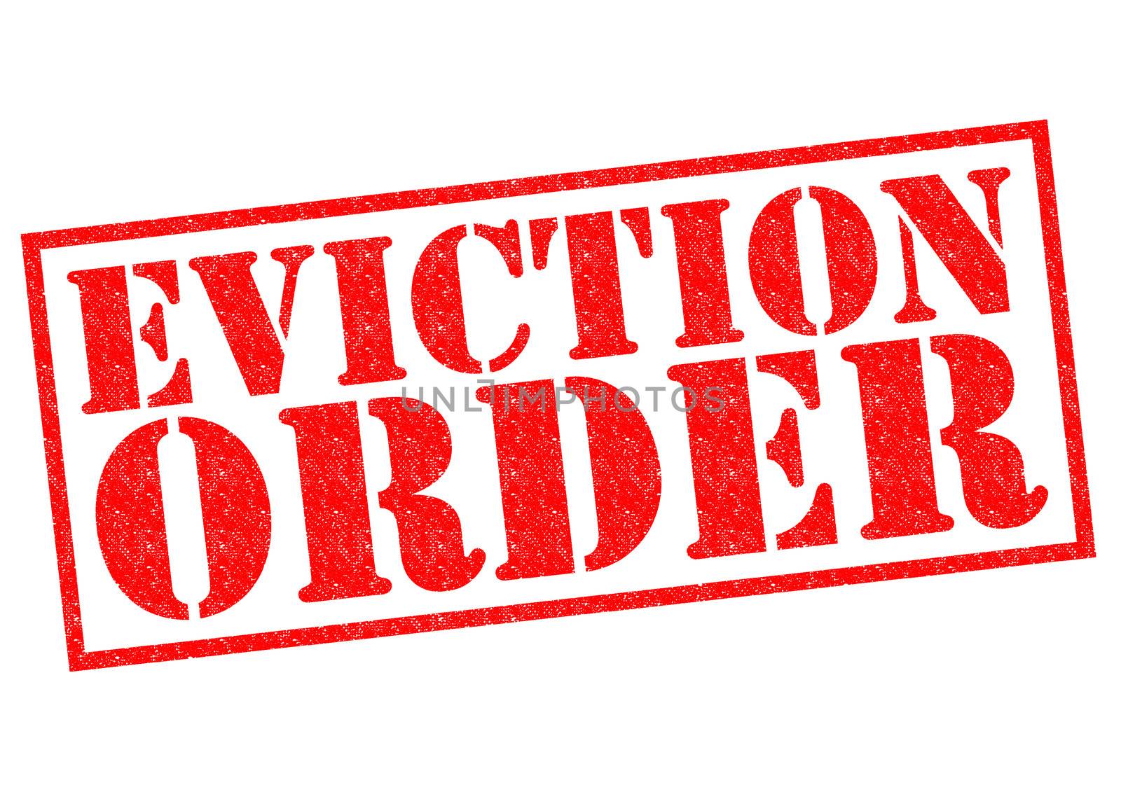 EVICTION ORDER red Rubber Stamp over a white background.