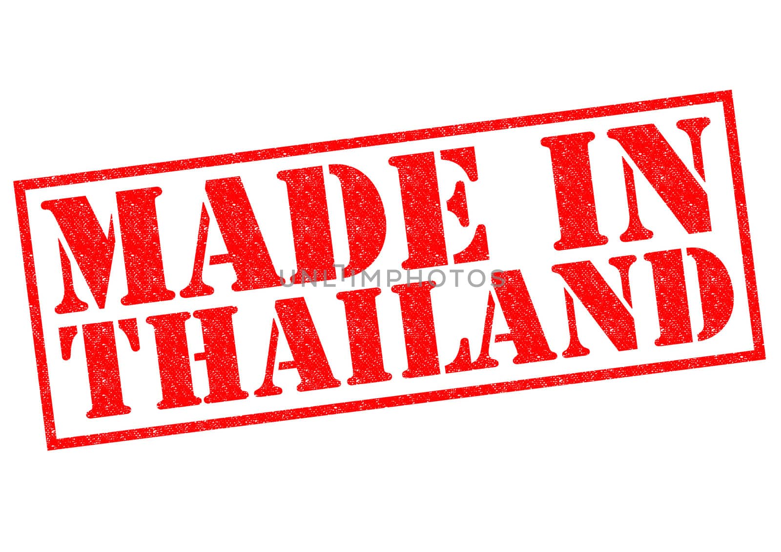 MADE IN THAILAND red Rubber Stamp over a white background.