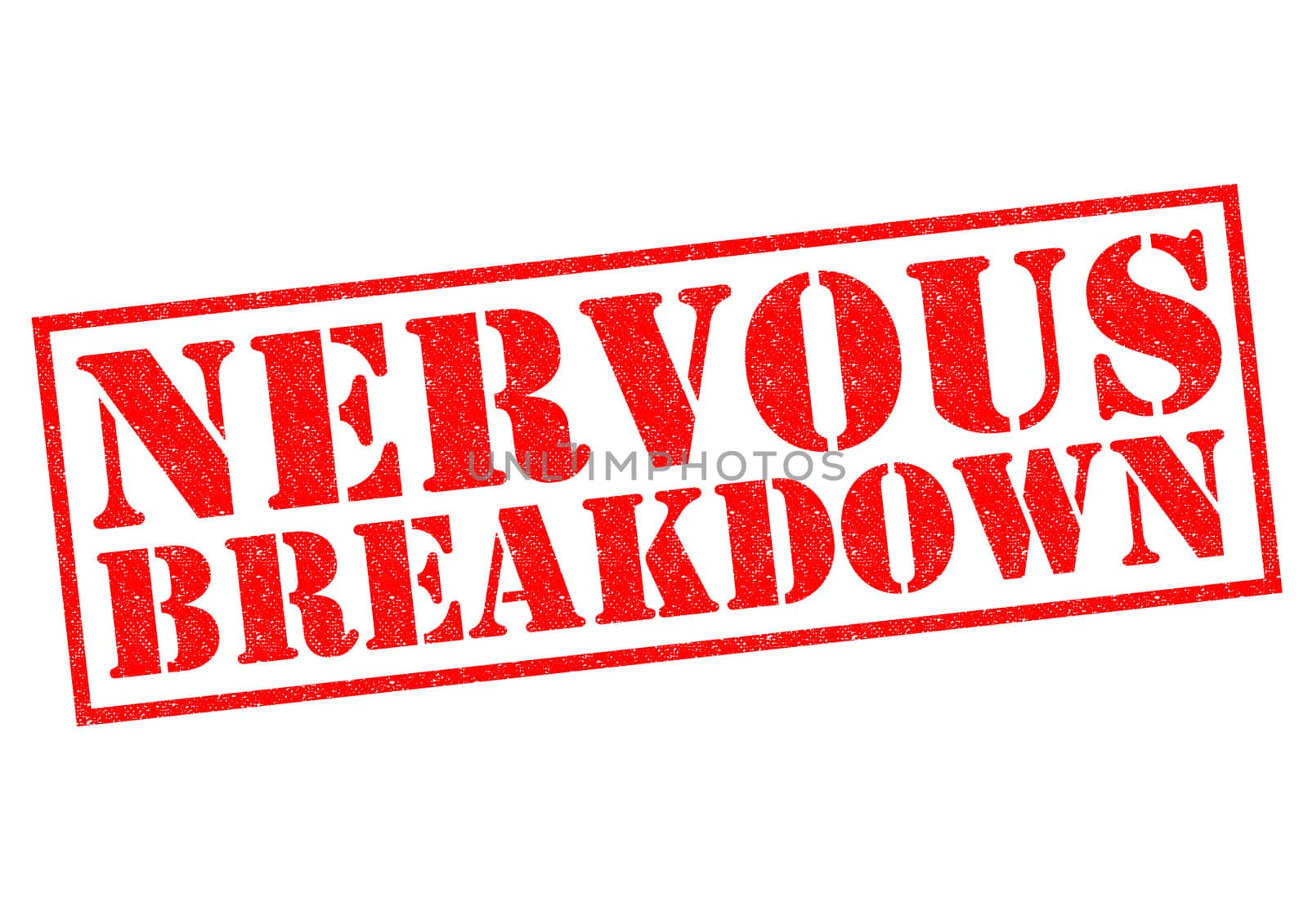 NERVOUS BREAKDOWN red Rubber Stamp over a white background.